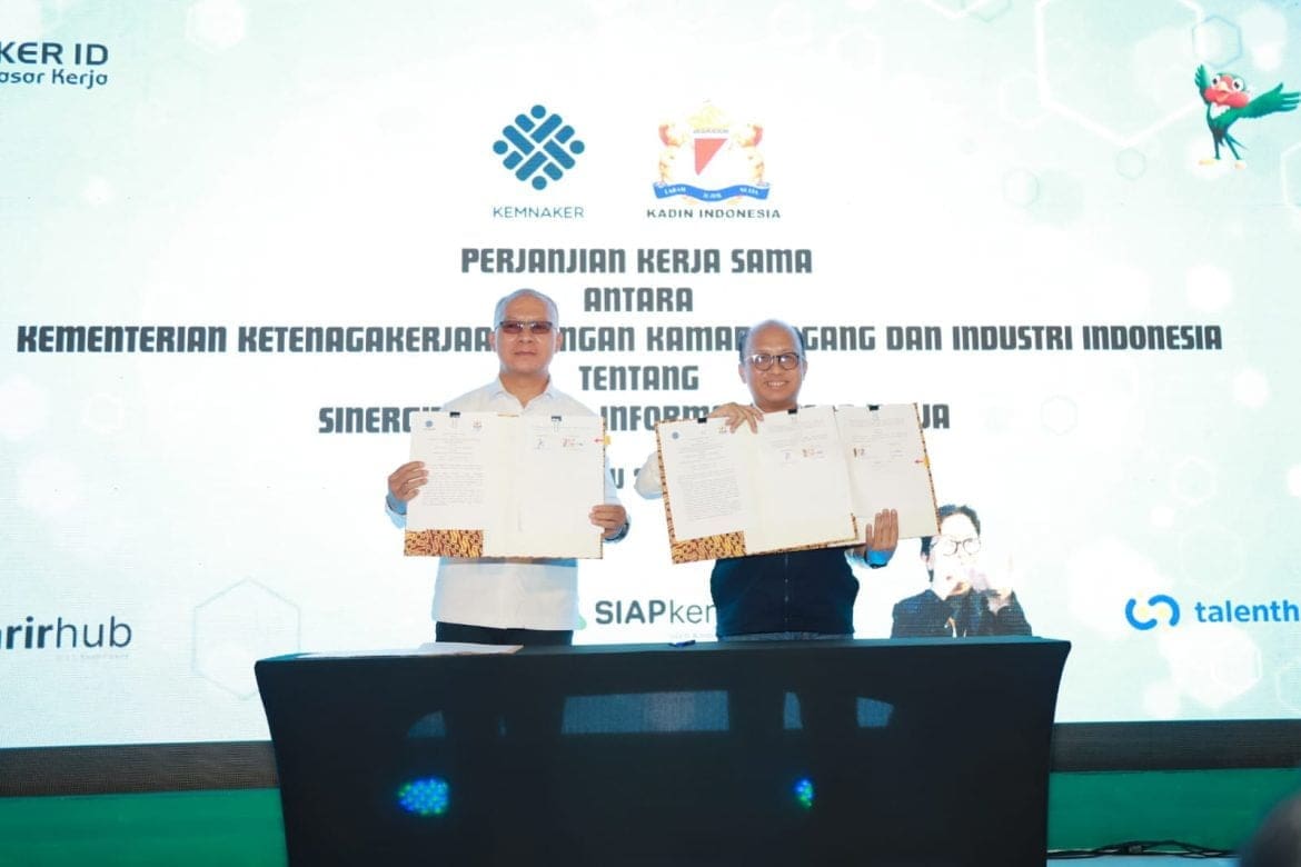 Kemnaker dan Kadin Teken MoU untuk Perkuat Sistem Informasi Pasar Kerja 