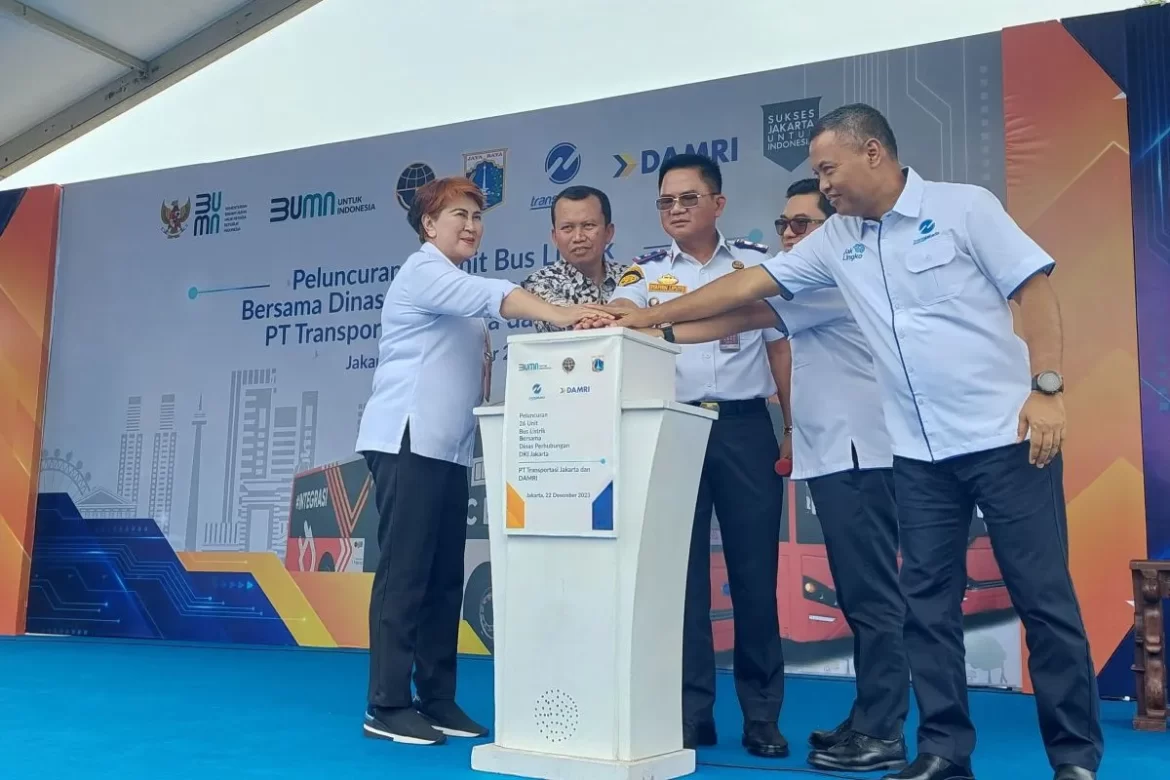 Damri Dan Transjakarta Luncurkan 26 Unit Bus Listrik