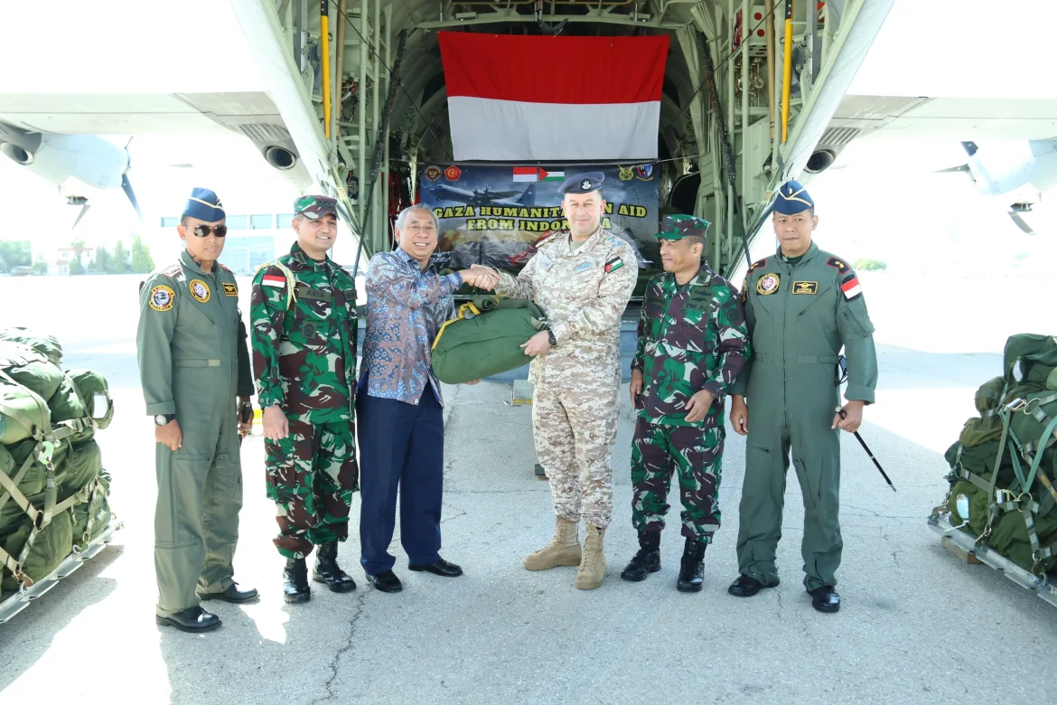 Bantuan Untuk Gaza diangkut Hercules TNI AU Tiba di Yordania