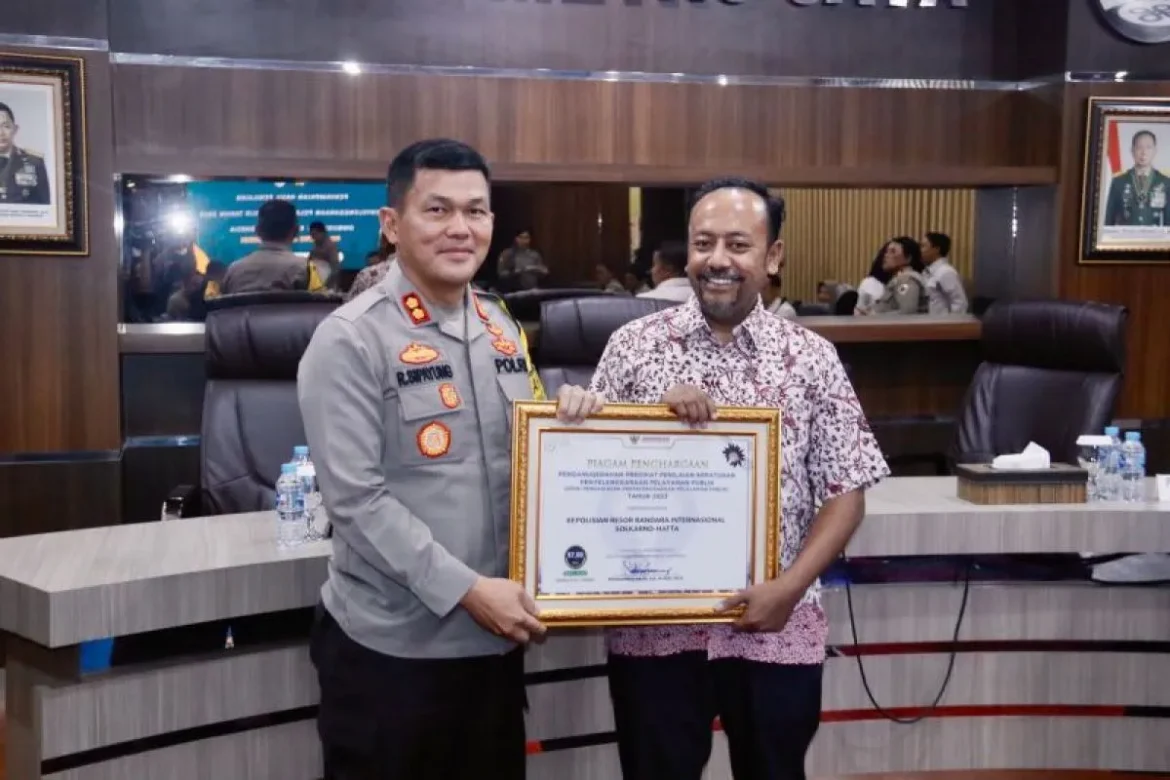 Polresta Soetta Raih Penghargaan Pelayanan Publik dari Ombudsman