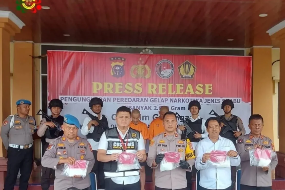 Bea Cukai dan Polres Siak Gagalkan Penyelundupan 2600 Gram Sabu-sabu