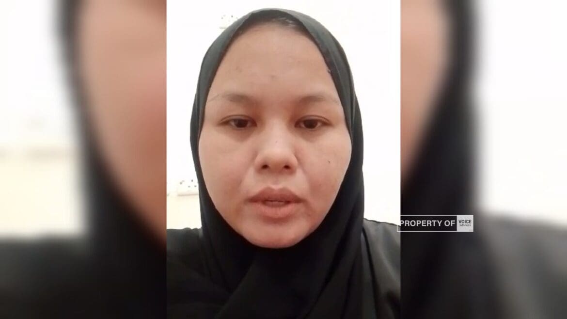 Foto : Warga Negara Indonesia (WNI) bernama Suherni asal Tangerang memohon bantuan segera kepada Kedutaan Besar Republik Indonesia (KBRI) Riyadh.(dok.old.voiceindonesia.co)